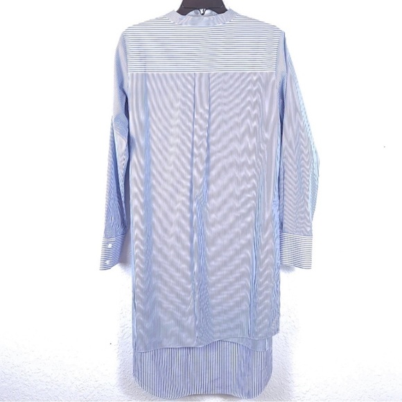 Theory Jodalee Taff Striped Poplin Shirt Dress Blue White Size 2 - Picture 7 of 12